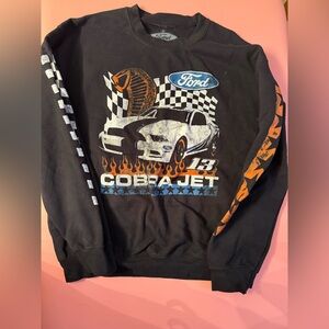 Ford Cobra Jet Black and Orange Crewneck Sweater
